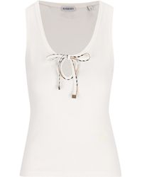 Burberry - Cotton Tank Top - Lyst