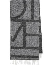TOTEME - Totême Monogram Jacquard Fringed Scarf - Lyst