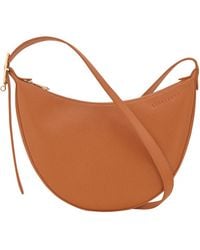 Longchamp - Small Le Foulonné Grained-Leather Crossbody Bag - Lyst
