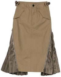 Sacai - Zip-Detail Midi Skirt - Lyst