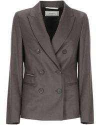 Peserico - Double-Breasted Peak-Lapel Blazer - Lyst