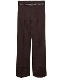 Prada - Belted Wide-Leg Trousers - Lyst