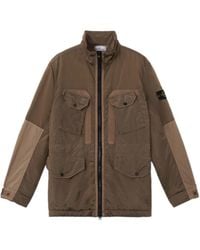 Stone Island - Padded Field Jacket With Anti-Drop Finish - Lyst