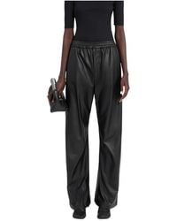 MM6 by Maison Margiela - Elasticated-Waist Wide Leg Trousers - Lyst