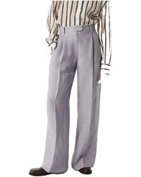 Brunello Cucinelli - High-Waist Pleated Trousers - Lyst