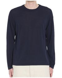 Roberto Collina - Ribbed Crewneck Knitted Sweater - Lyst