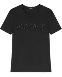Versace - Logo Embellished Crewneck T-Shirt - Lyst