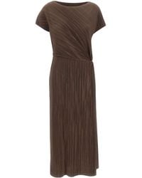 Vince - Pleated Knot-Waist Midi Dress - Lyst
