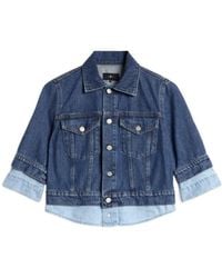 7 For All Mankind - Trucker Button Layered Jacket - Lyst