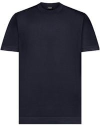 ZEGNA - Crewneck Stripe T-Shirt - Lyst