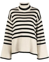TOTEME - Striped Turtleneck Wool-Blend Knitted Jumper - Lyst