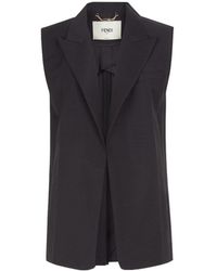 Fendi - Peak Lapels Sleeveless Tailored Vest - Lyst