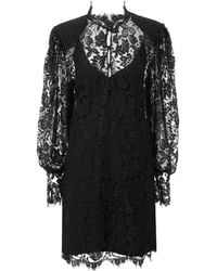Chloé - Floral-Lace High-Neck Dress - Lyst
