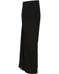 Alaïa - Alaïa Soft Jersey Draped Skirt - Lyst