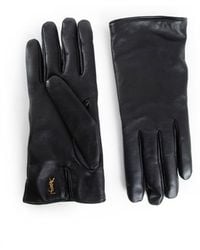 Saint Laurent - Cassandre Logo Plaque Gloves - Lyst