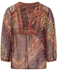 Ba&sh - Odetta Sheer Printed Blouse - Lyst