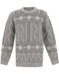 Golden Goose - Round-Neck Sweater With Fair Isle Motif - Lyst