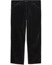 Prada - Logo Plaque Straight Leg Trousers - Lyst