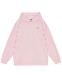 Ganni - Logo Embroidered Drop Shoulder Hoodie - Lyst