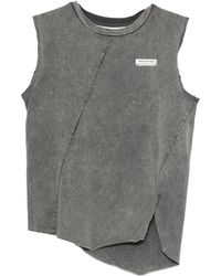 Song For The Mute - Asymmetric Acid-Wash Tank Top - Lyst
