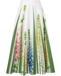 Oscar de la Renta - Floral Cotton-Blend Poplin Maxi Skirt - Lyst