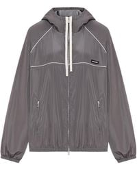 Miu Miu - Technical Silk Zipper Blouson Jacket - Lyst