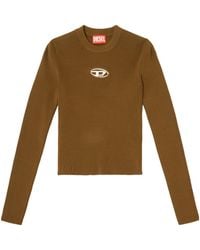 DIESEL - M-Valari Oval D Ribbed-Knit Top - Lyst