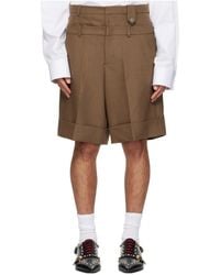 Egonlab - Double Waist Wool Belt Loop Shorts - Lyst