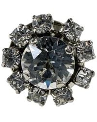 MM6 by Maison Margiela - Crystal-Embellished Floral-Motif Ring - Lyst
