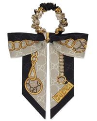 Gucci - Gg Chain Silk Scrunchie - Lyst