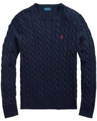 Polo Ralph Lauren - Logo Embroidered Cable-Knit Jumper - Lyst
