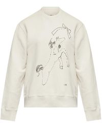 MM6 by Maison Margiela - Horse-Print Unbrushed-Cotton Sweatshirt - Lyst