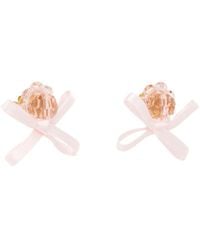 Simone Rocha - Petite Bow Daisy Satin Earrings - Lyst