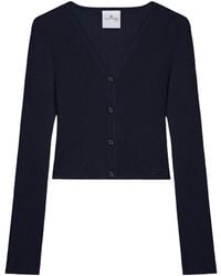 Courreges - Cropped Fine-Ribbed Cardigan - Lyst