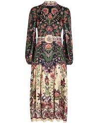 FARM Rio - Marvelous Garden Floral-Print Satin Midi Dress - Lyst