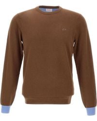 Sun 68 - Contrast Elbow-Patch Knitted Sweater - Lyst