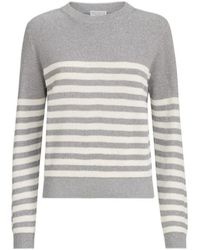 Brunello Cucinelli - Sparkling Cotton Striped English Rib Sweater With Monili - Lyst