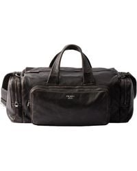 Prada - Nappa Leather Duffel Bag - Lyst