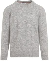 Brunello Cucinelli - Patterned Crewneck Jumper - Lyst