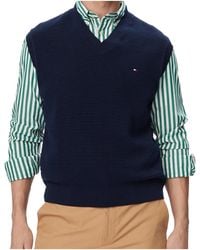 Tommy Hilfiger - Textured-Knit V-Neck Sweater Vest - Lyst