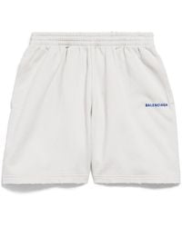 Balenciaga - Logo Embroidered Bermuda Shorts - Lyst