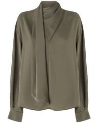 Pinko - Pussy-Bow Long-Sleeve Blouse - Lyst