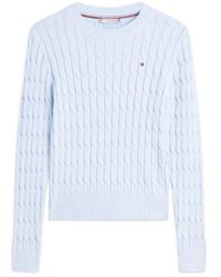 Tommy Hilfiger - Cable-Knit Logo Sweater - Lyst
