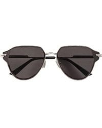 Bottega Veneta - Glaze Metal Aviator Sunglasses - Lyst