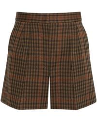 Max Mara - Parata Pleated Check Shorts - Lyst