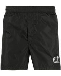 Valentino - Vltn Logo Patch Swim Shorts - Lyst