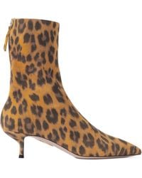 Aquazzura - Montmartre Leopard Printed Pointed Toe Boots - Lyst