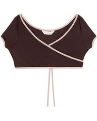 Palm Angels - Cap-Sleeve Wrap Bikini Top - Lyst
