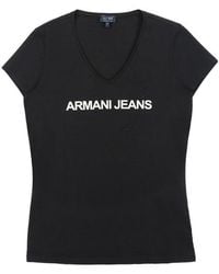 Armani Jeans - V-Neck Logo T-Shirt - Lyst