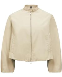 Moncler - Logo Patch Zip-Up Bomber Jacket - Lyst